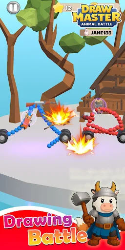 Draw & Smash Animal Cars 3D ڈاؤن لوڈ کریں – تخلیقی جنگی کھیل - Screenshot 1