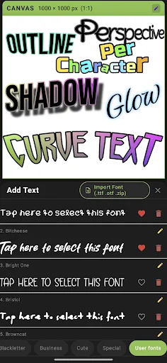 xCanvas 2 – AI Fonts Lettering ڈاؤن لوڈ کریں – جدید آرٹ اور ڈیزائن - Screenshot 1