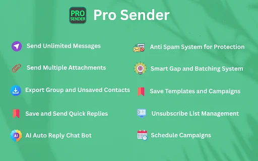 Pro Sender ڈاؤن لوڈ کریں – WhatsApp پر بلک میسج بھیجنے کا بہترین ٹول - Screenshot 1