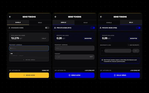 0xio Wallet ڈاؤن لوڈ کریں – Octra نیٹ ورک کے لیے محفوظ اور نجی والیٹ - Screenshot 3