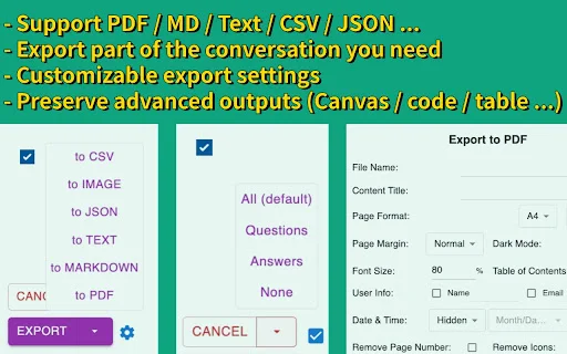 ChatGPT Exporter ڈاؤن لوڈ کریں – چیٹ کو PDF اور MD میں محفوظ کریں - Screenshot 1