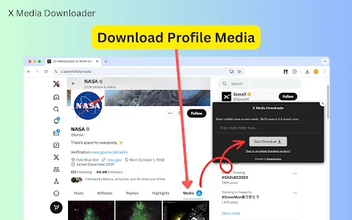 X Media Downloader ڈاؤن لوڈ کریں – Twitter ویڈیوز اور تصاویر محفوظ کریں - Screenshot 1