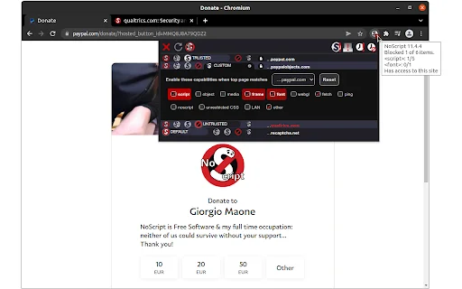 NoScript ڈاؤن لوڈ کریں – براؤزر کی حفاظت اور پرائیویسی کے لیے بہترین ٹول - Screenshot 1