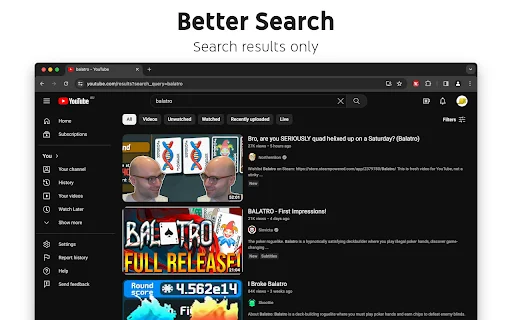 Control Panel for YouTube ڈاؤن لوڈ کریں – اشتہارات ہٹائیں اور کنٹرول حاصل کریں - Screenshot 3