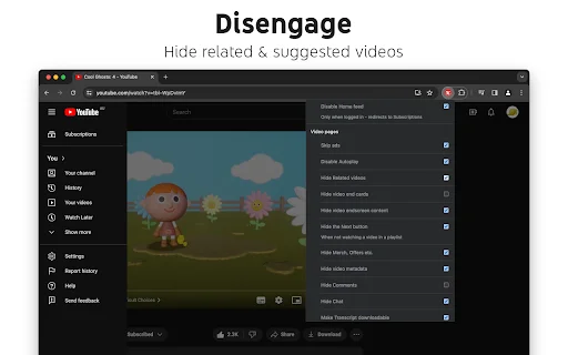 Control Panel for YouTube ڈاؤن لوڈ کریں – اشتہارات ہٹائیں اور کنٹرول حاصل کریں - Screenshot 5