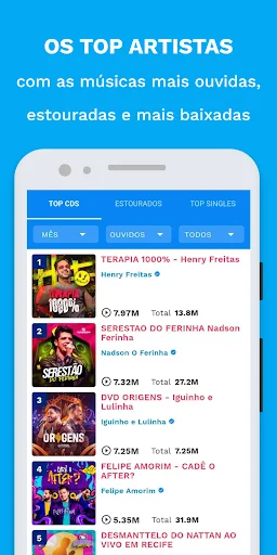 Sua Música ایپ ڈاؤن لوڈ کریں – برازیلی موسیقی سنیں اور ڈاؤن لوڈ کریں - Screenshot 6