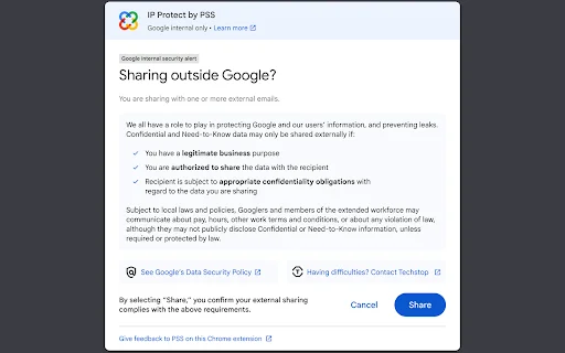IP Protect ڈاؤن لوڈ کریں – Google Drive کے لیے محفوظ شیئرنگ ٹول - Screenshot 1