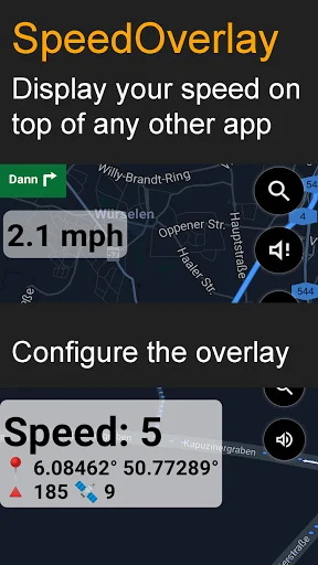Speed Overlay ایپ ڈاؤن لوڈ کریں – ریئل ٹائم GPS اسپیڈومیٹر - Screenshot 1