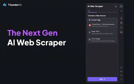 Thunderbit ڈاؤن لوڈ کریں – بہترین AI ویب سکریپر اور آٹومیشن ٹول - Screenshot 1