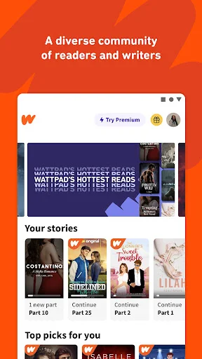 Wattpad تازہ ترین ورژن ڈاؤن لوڈ کریں – کہانیاں پڑھیں اور لکھیں - Screenshot 2