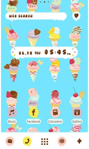 Theme-I Scream for Ice Cream! ڈاؤن لوڈ کریں – پیارا اور رنگین تھیم - Screenshot 1