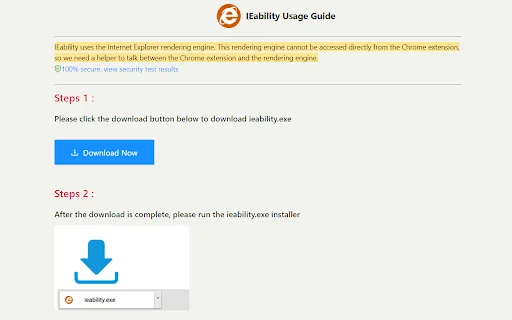 IEability ڈاؤن لوڈ کریں – Chrome میں Internet Explorer چلائیں - Screenshot 1