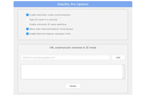 IEability ڈاؤن لوڈ کریں – Chrome میں Internet Explorer چلائیں - Screenshot 2