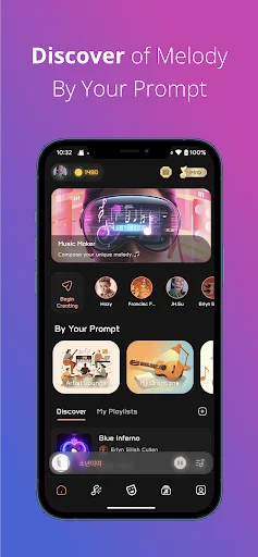 Melody AI Music Maker ڈاؤن لوڈ کریں – متن سے گانا بنائیں - Screenshot 1