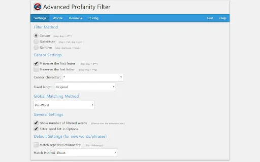 Advanced Profanity Filter ڈاؤن لوڈ کریں – ویب براؤزنگ کو صاف ستھرا بنائیں - Screenshot 1