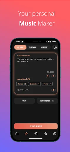 Melody AI Music Maker ڈاؤن لوڈ کریں – متن سے گانا بنائیں - Screenshot 2
