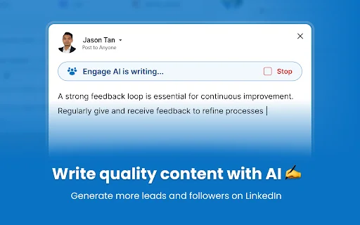 Engage AI – LinkedIn پر ChatGPT کے ساتھ کمنٹس لکھیں اور نیٹ ورکنگ بڑھائیں - Screenshot 3