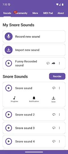 Snore Sounds ڈاؤن لوڈ کریں – پرسکون نیند کے لیے بہترین ساؤنڈ بورڈ - Screenshot 1