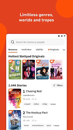 Wattpad تازہ ترین ورژن ڈاؤن لوڈ کریں – کہانیاں پڑھیں اور لکھیں - Screenshot 3