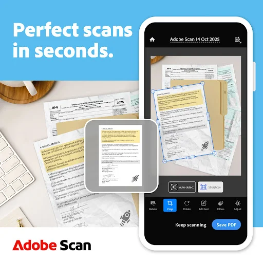 Adobe Scan AI PDF Scanner ڈاؤن لوڈ کریں – بہترین OCR ایپ - Screenshot 1