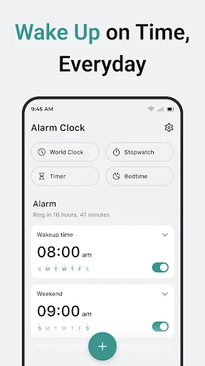 Alarm Clock ڈاؤن لوڈ کریں – سمارٹ الارم، ٹائمر اور سلیپ ساؤنڈز - Screenshot 1