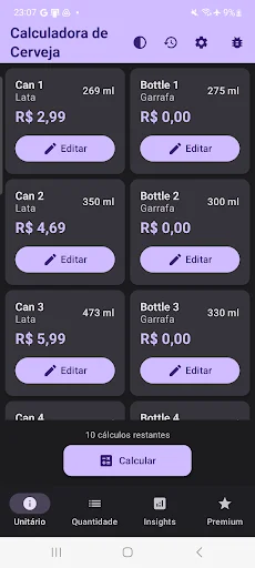 Calculadora de Cerveja ڈاؤن لوڈ کریں – بہترین بیئر کیلکولیٹر - Screenshot 3