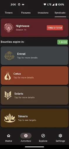 Cephalon Navis – Warframe Hub ایپ ڈاؤن لوڈ کریں – Warframe ٹریکر - Screenshot 6