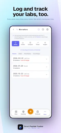 Smart Peptide Tracker ڈاؤن لوڈ کریں – پیپٹائڈ ٹریکنگ ایپ - Screenshot 5