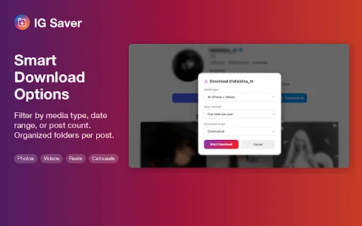 IG Saver 2026: انسٹاگرام سے ویڈیوز اور فوٹوز ڈاؤن لوڈ کریں – مفت اور تیز - Screenshot 2