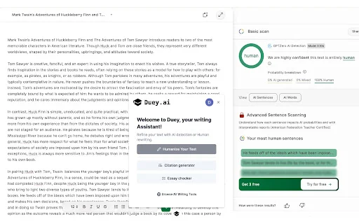 Duey.ai ڈاؤن لوڈ کریں – Google Docs کے لیے بہترین Auto Typer اور Humanizer - Screenshot 1
