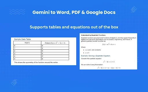 AI Chat to Word, PDF – Gemini چیٹ کو ایک کلک میں ایکسپورٹ کریں - Screenshot 1