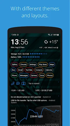 AIO Launcher ڈاؤن لوڈ کریں – اینڈرائیڈ کے لیے بہترین کسٹمائز ایبل لانچر - Screenshot 2