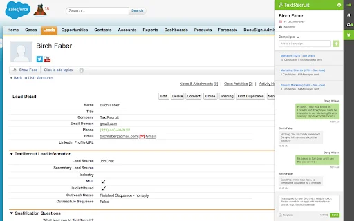 TextRecruit Extension ڈاؤن لوڈ کریں – بھرتی کے لیے بہترین ٹول - Screenshot 2