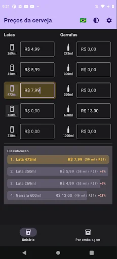 Calculadora de Cerveja ڈاؤن لوڈ کریں – بہترین بیئر کیلکولیٹر - Screenshot 1