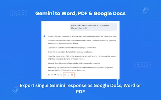 AI Chat to Word, PDF – Gemini چیٹ کو ایک کلک میں ایکسپورٹ کریں - Screenshot 2