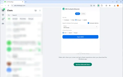 واٹس ایپ کانٹیکٹس اور گروپ نمبرز ایکسپورٹ کریں – WA Number Saver - Screenshot 1