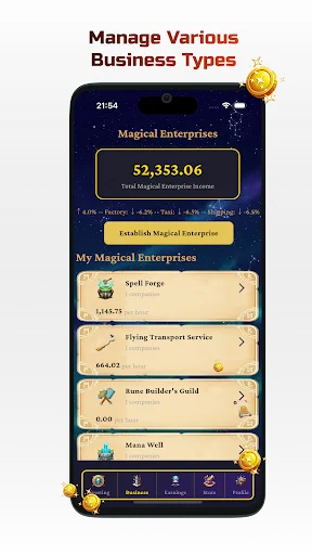 Magical Tycoon ڈاؤن لوڈ کریں – جادوئی معیشت بنائیں اور امیر بنیں - Screenshot 2