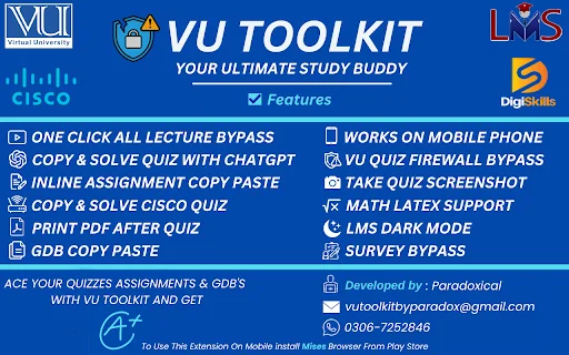 VU Toolkit ڈاؤن لوڈ کریں – کوئز فائر وال بائی پاس اور اسٹڈی اسسٹنٹ - Screenshot 1