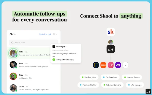 Skoot CRM ڈاؤن لوڈ کریں – Skool کمیونٹی کو خودکار بنائیں اور آمدنی بڑھائیں - Screenshot 1