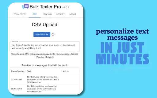 Bulk Texter Pro ڈاؤن لوڈ کریں – بلک ٹیکسٹنگ کے لیے بہترین ٹول - Screenshot 1