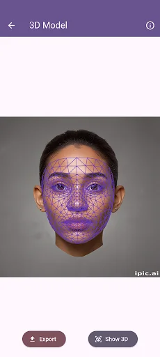 3D Face Model Maker ڈاؤن لوڈ کریں – اپنے چہرے کا 3D ماڈل بنائیں - Screenshot 1