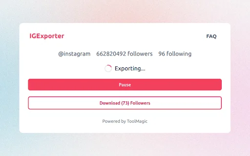 IExporter Instagram Follower Export Tool ڈاؤن لوڈ کریں – ڈیٹا برآمد کریں - Screenshot 2