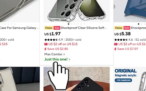 Skip AliExpress Bundle Deals ڈاؤن لوڈ کریں – خریداری کو آسان بنائیں - Screenshot 1