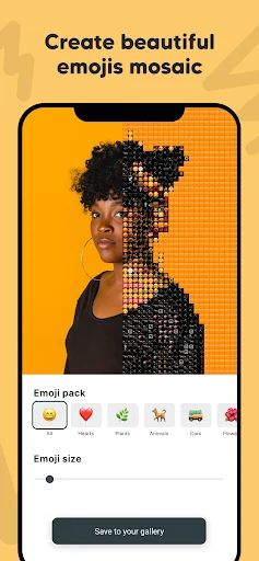 Emoji photo Mosaic ایپ ڈاؤن لوڈ کریں – اپنی تصاویر کو فن میں بدلیں - Screenshot 1