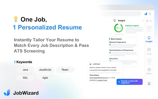 JobWizard ڈاؤن لوڈ کریں – AI کے ساتھ ملازمت کی درخواستیں 10 گنا تیزی سے بھریں - Screenshot 3