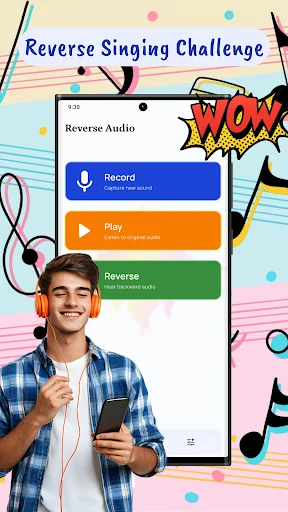 Reverse Audio ایپ ڈاؤن لوڈ کریں – الٹی آواز اور فن چلنج - Screenshot 1
