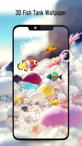 Fish On Screen 3D Wallpaper ڈاؤن لوڈ کریں – بہترین لائیو وال پیپر - Screenshot 1