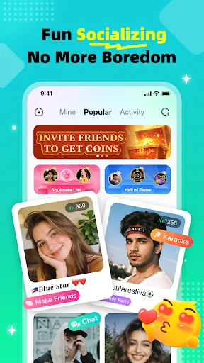 InParty ڈاؤن لوڈ کریں – گروپ وائس چیٹ اور آن لائن پارٹی کا مزہ لیں - Screenshot 1