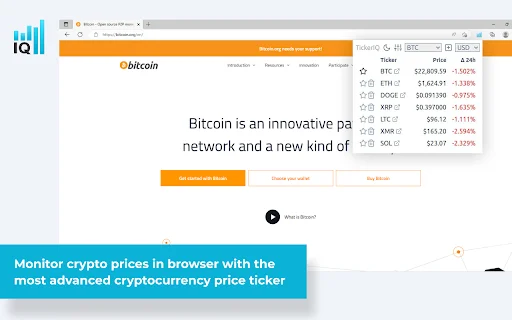 TickerIQ Crypto Price Ticker ڈاؤن لوڈ کریں – ریئل ٹائم کرپٹو اپڈیٹس - Screenshot 1