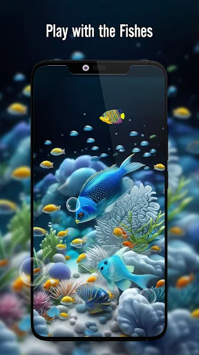 Fish On Screen 3D Wallpaper ڈاؤن لوڈ کریں – بہترین لائیو وال پیپر - Screenshot 2